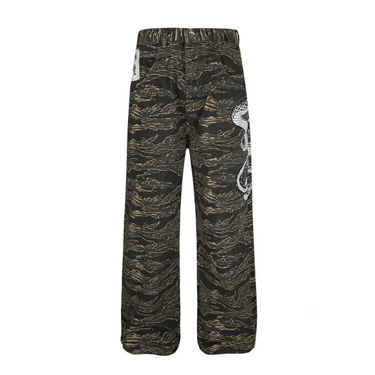 Men's Snake Camouflage Loose Fit Pants