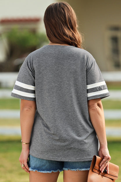 US Flag Graphic V-Neck Tee – Plus Size