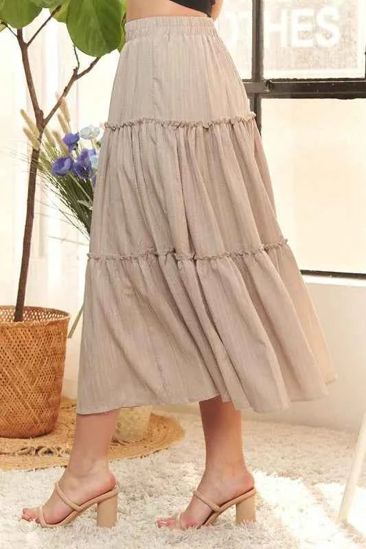 ADORA Rhinestone Accent Tiered Skirt