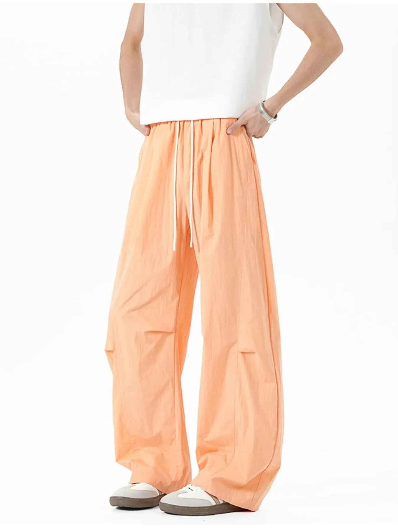 Men's Elastic Waist Wide Leg Pants