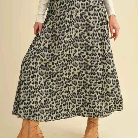 Leopard Midi Skirt — square view — Livostyle