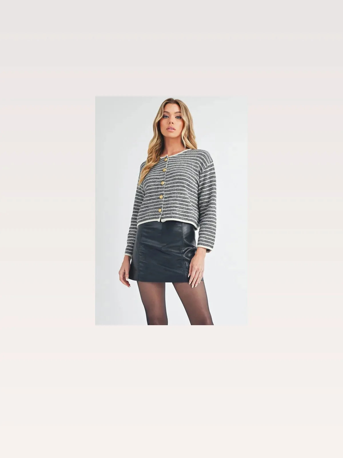 Elegant Striped Button-Down Cardigan — styled showcase — Livostyle