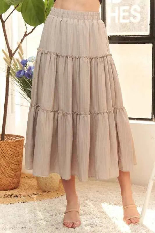 ADORA Rhinestone Accent Tiered Skirt