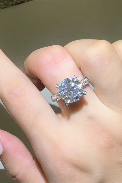 5 Carat Moissanite 925 Sterling Silver Ring — Round Pavé Formal — Livostyle