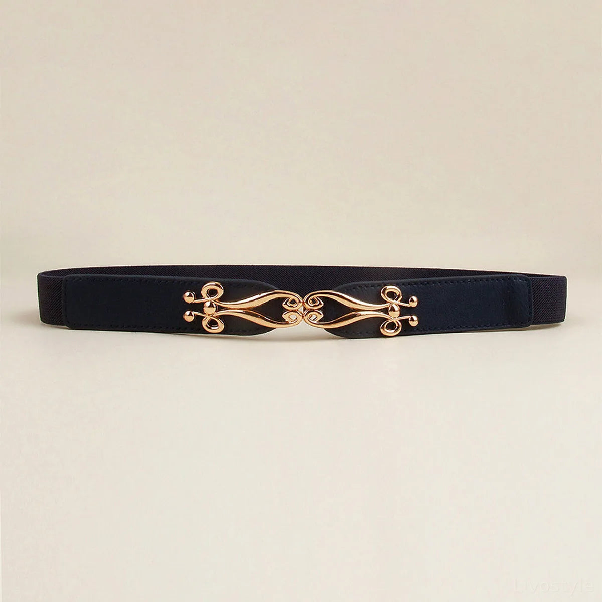 Dressy Alloy Buckle Elastic Belt — square view — Livostyle