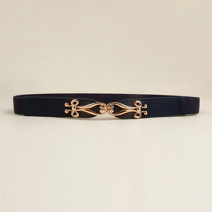 Dressy Alloy Buckle Elastic Belt — square view — Livostyle