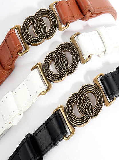 Alloy Buckle PU Belt — detail view — Livostyle