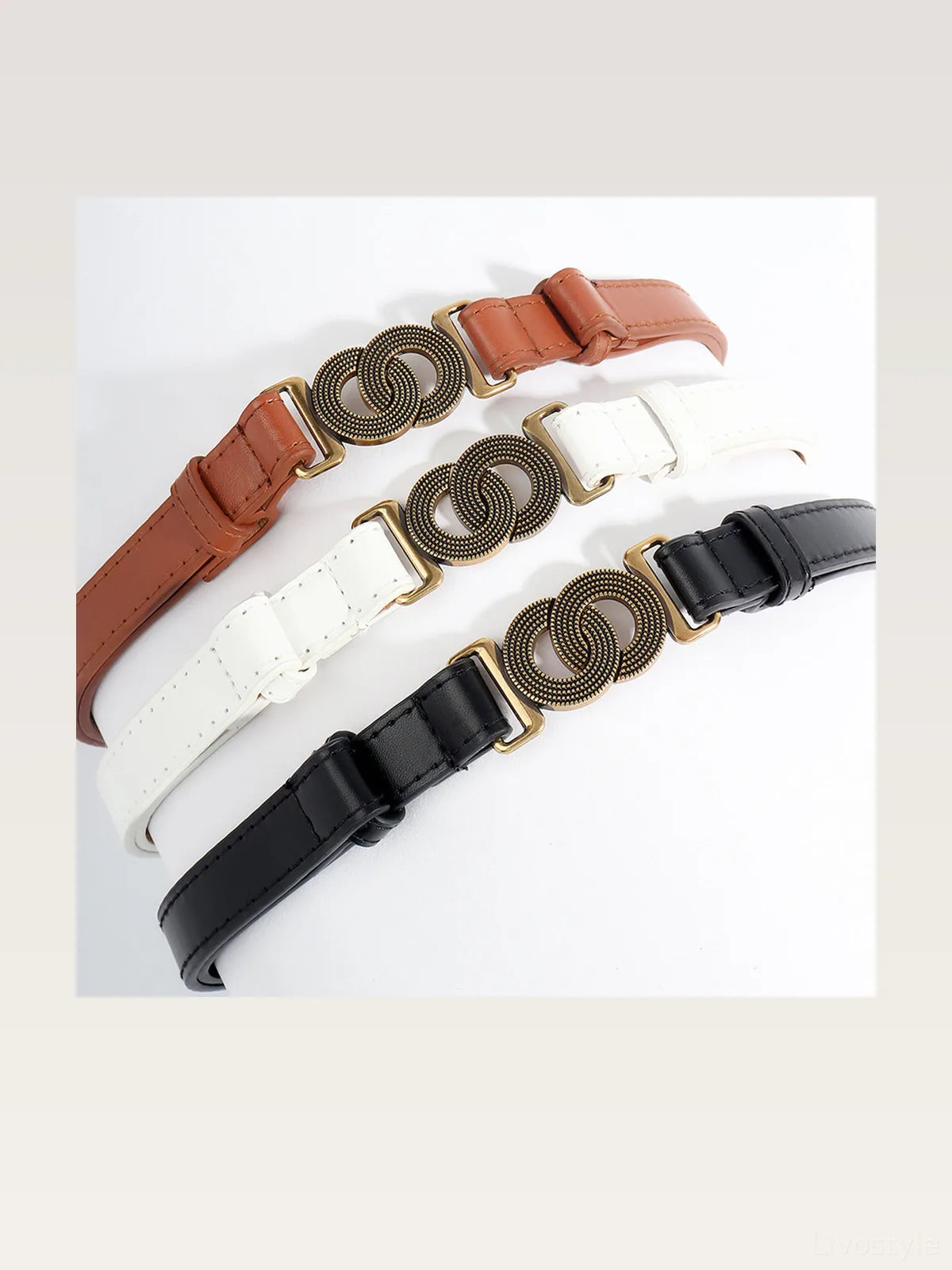 Alloy Buckle PU Belt — styled showcase — Livostyle