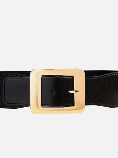 Alloy Buckle PU Leather Belt — detail view — Livostyle