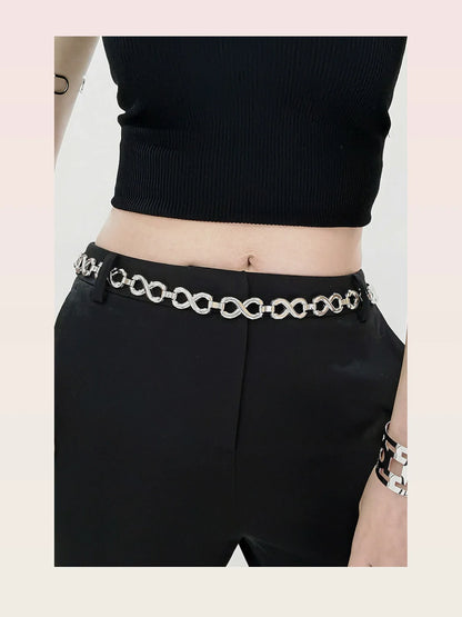 Silver Alloy Lobster Clasp Belt — styled showcase — Livostyle