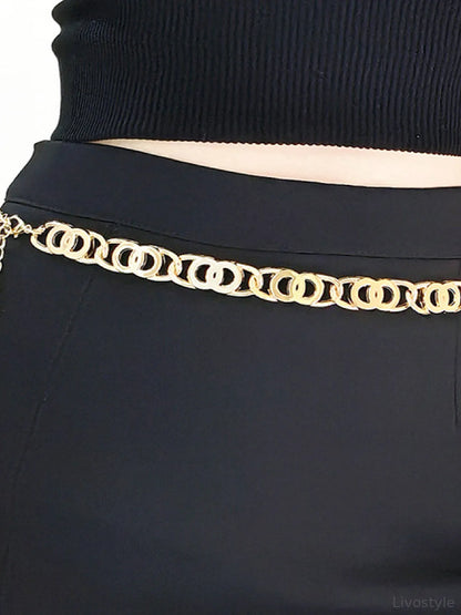 Gold Silver Alloy Lobster Clasp Belt — detail view — Livostyle