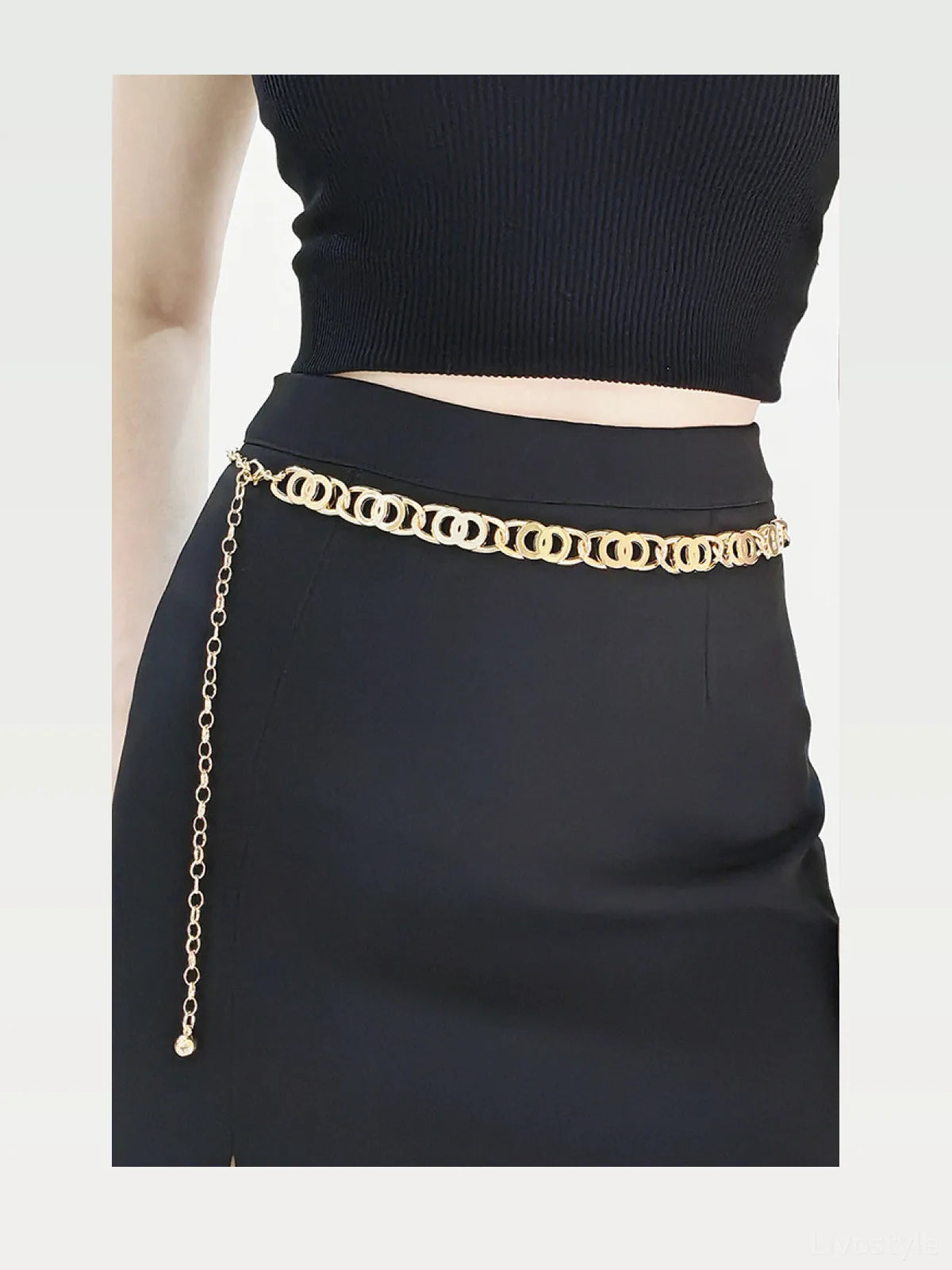 Gold Silver Alloy Lobster Clasp Belt — styled showcase — Livostyle