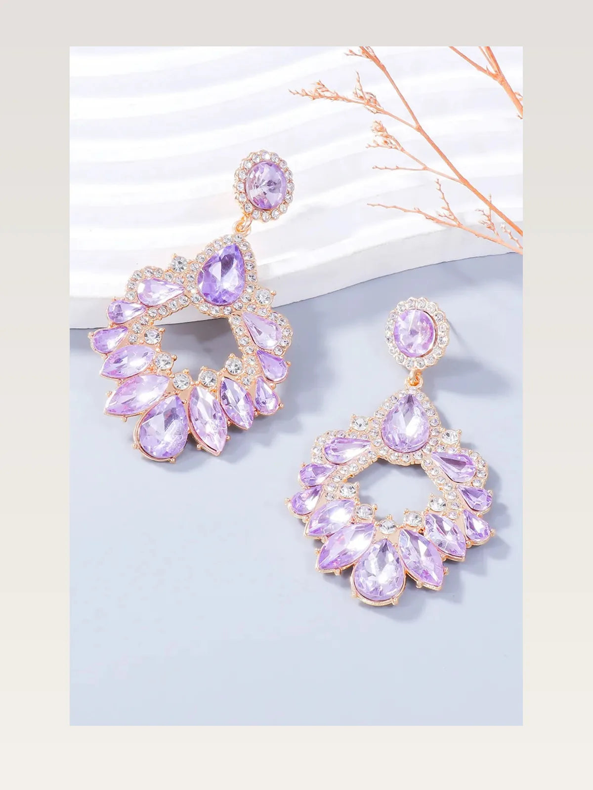 Alloy Rhinestone Dangle Earrings — styled showcase — Livostyle