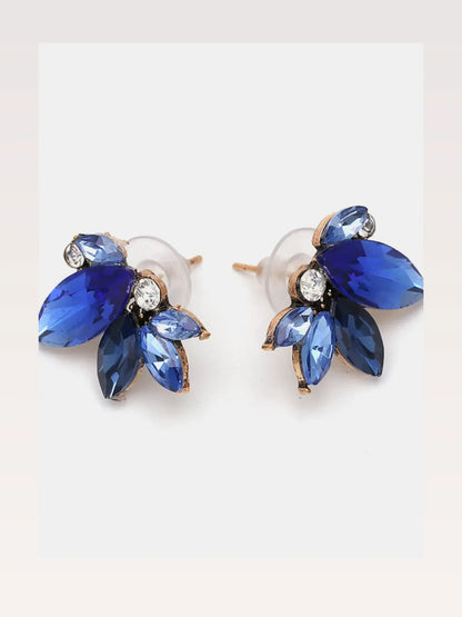 Alloy Rhinestone Flower Stud Earrings — styled showcase — Livostyle