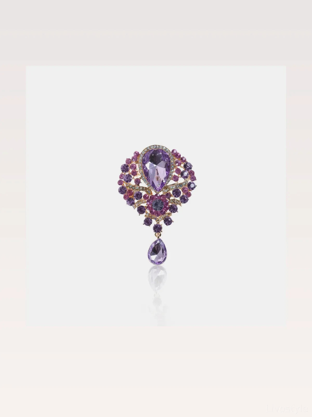 Alloy Rhinestone Teardrop Brooch — styled showcase — Livostyle
