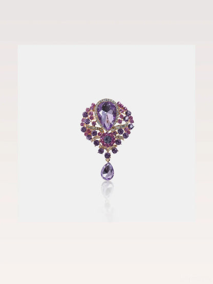 Alloy Rhinestone Teardrop Brooch — styled showcase — Livostyle