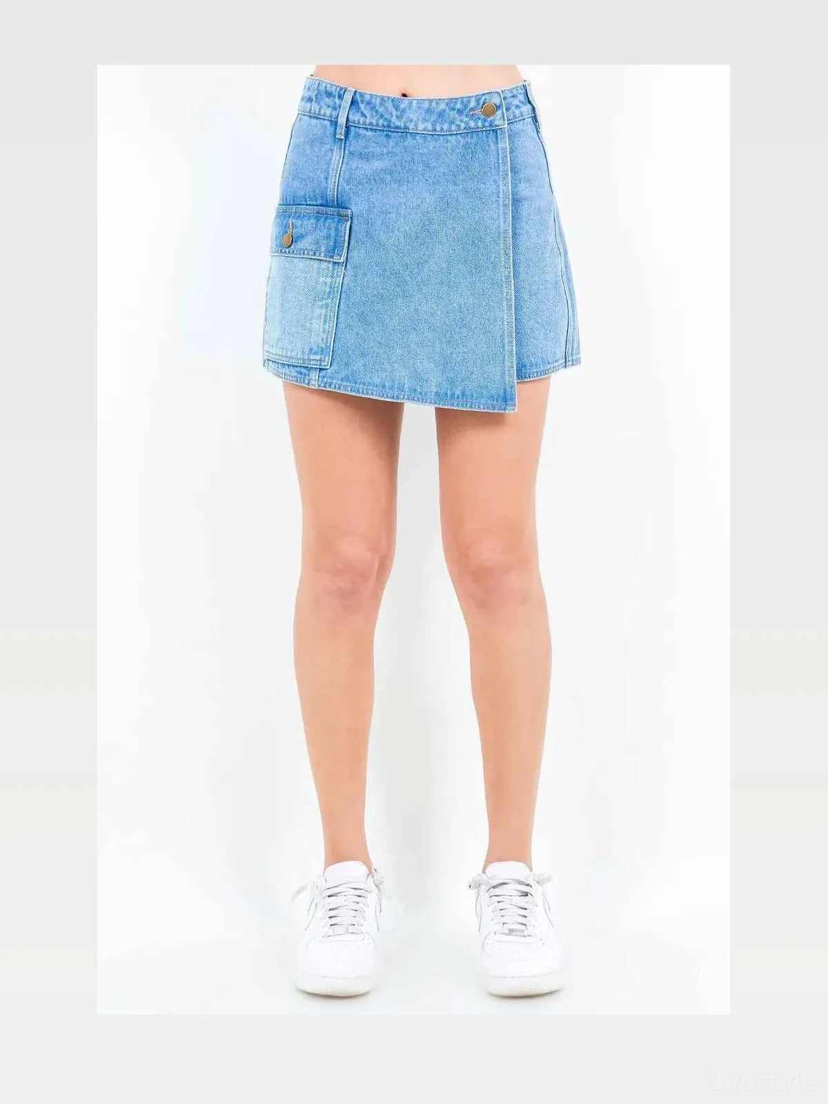 Cargo Pocket Denim Skort — styled showcase — Livostyle