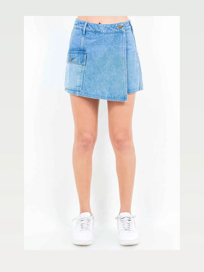 Cargo Pocket Denim Skort — styled showcase — Livostyle