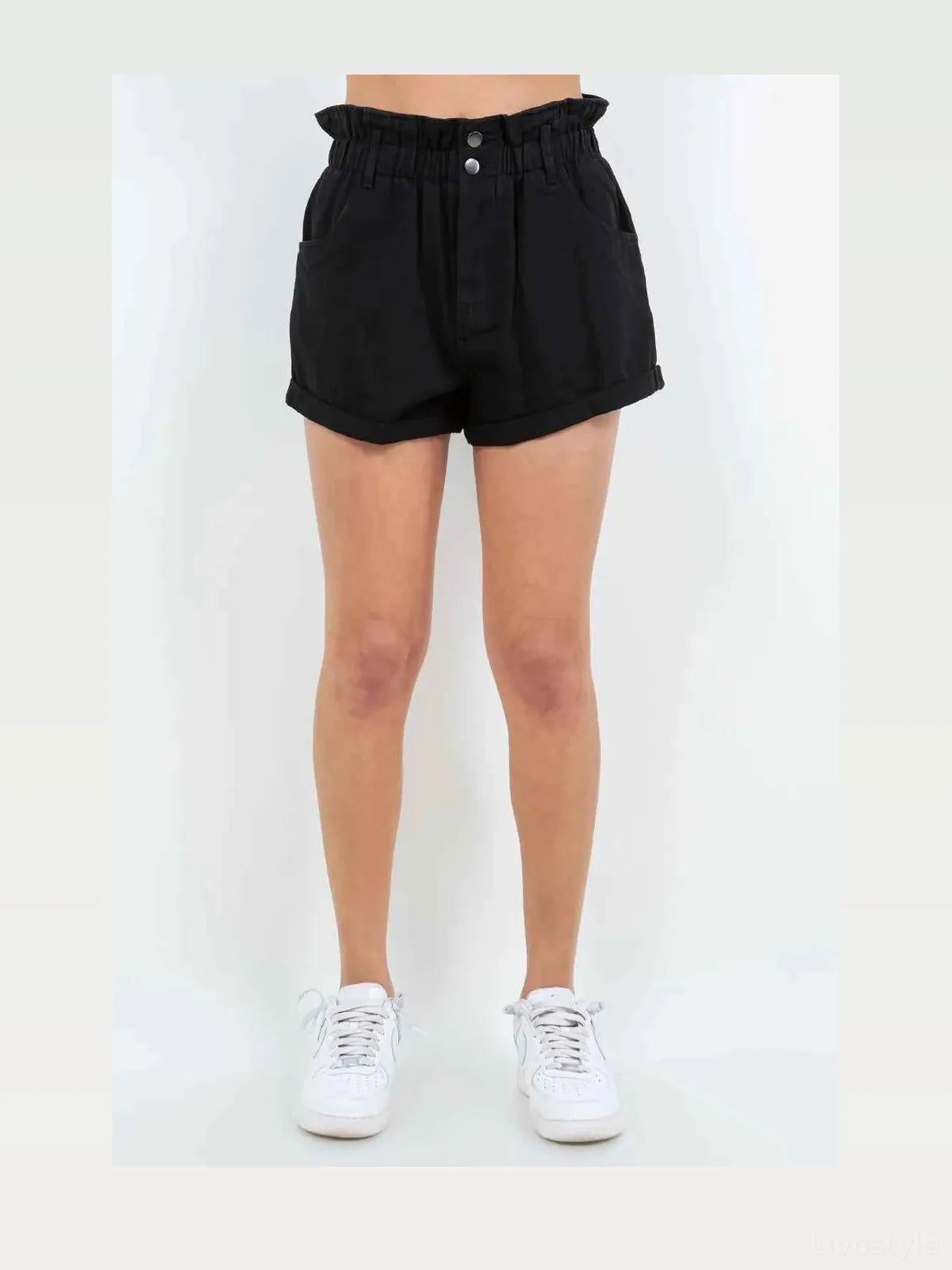 High Waist Paper Bag Shorts — styled showcase — Livostyle