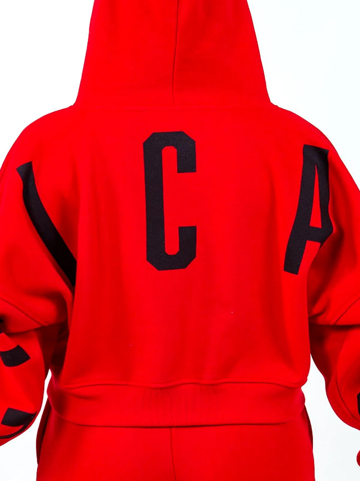 Trendy Graphic Cropped Hoodie with Drawstring — detail view — Livostyle
