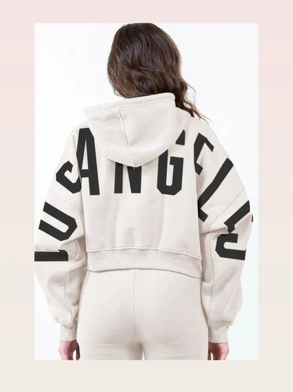 Urban Chic Letter Graphic Cropped Hoodie — styled showcase — Livostyle