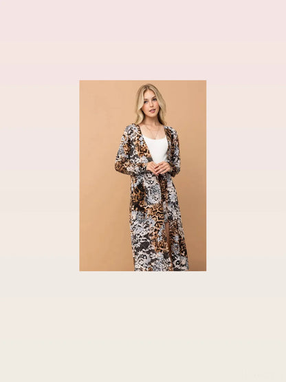 Animal Print Kimono and Shorts Set — styled showcase — Livostyle