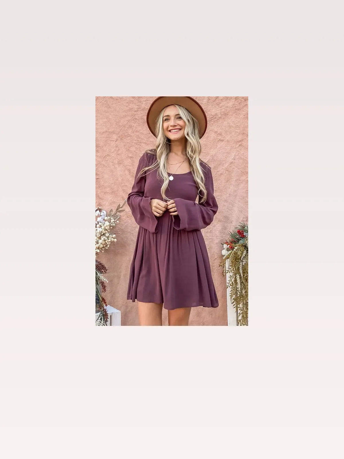 Elegant Lace Back Bell Sleeve Dress with Button-Down Detail — styled showcase — Livostyle