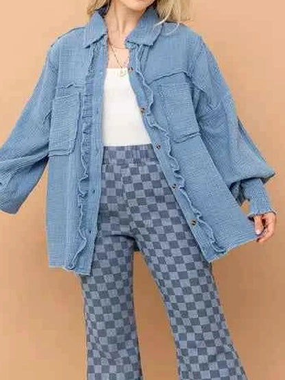 Checkerboard High Waist Bell Pants — detail view — Livostyle