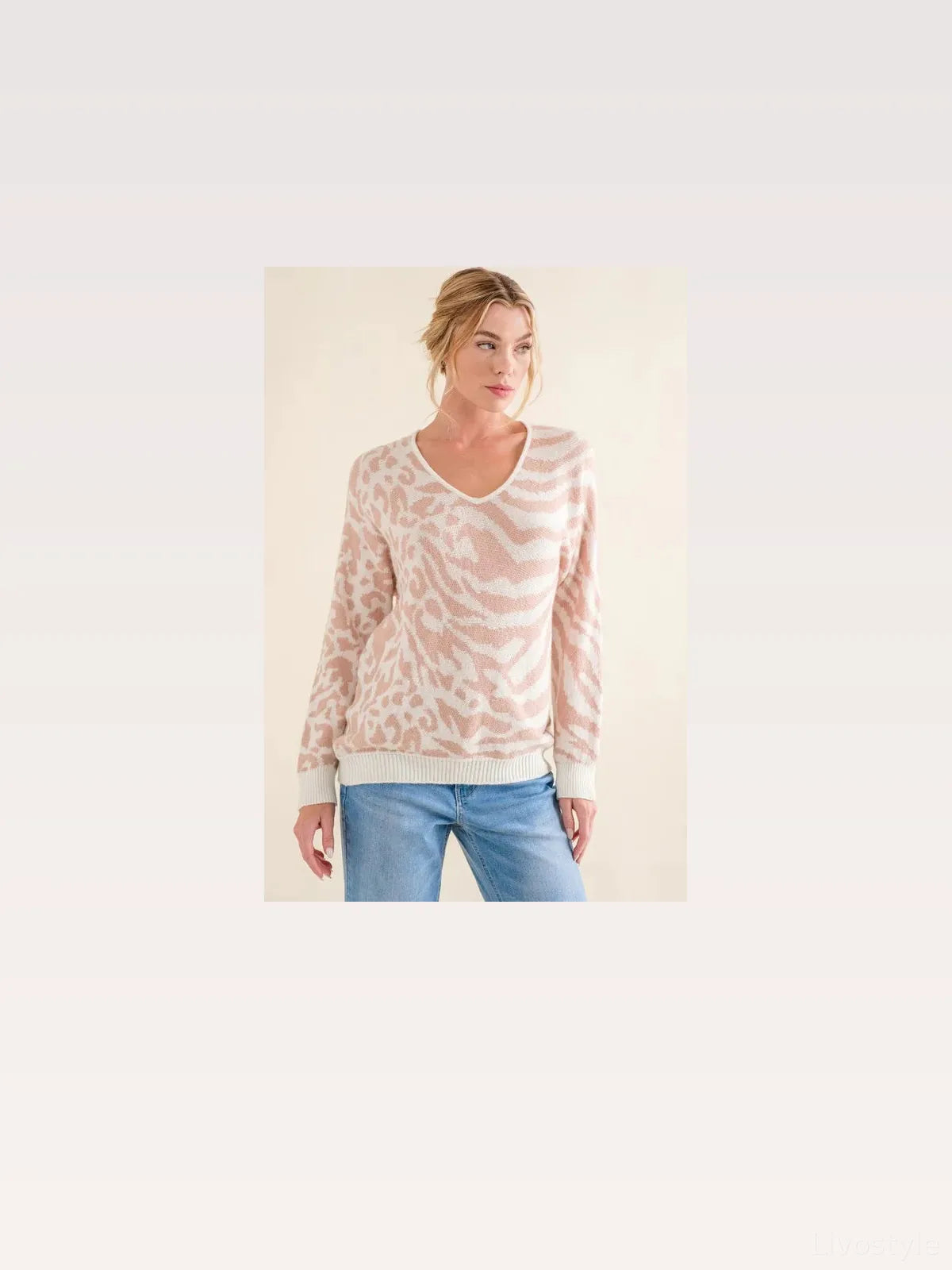 Bold Leopard-Zebra Combo Casual Sweater: Fashion-Forward & C — styled showcase — Livostyle