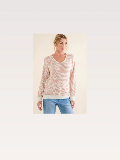 Bold Leopard-Zebra Combo Casual Sweater: Fashion-Forward & C — styled showcase — Livostyle