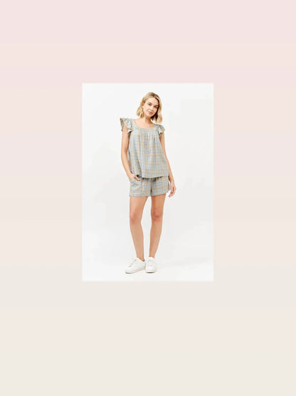 Plaid Print Smocked Detail Casual Shorts — styled showcase — Livostyle