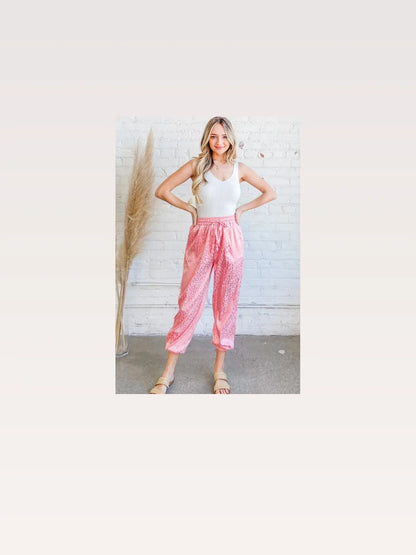 Satin Leopard Print Joggers — styled showcase — Livostyle