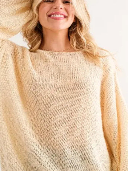 Glamorous Lightweight Sequined Pullover Sweater — detail view — Livostyle