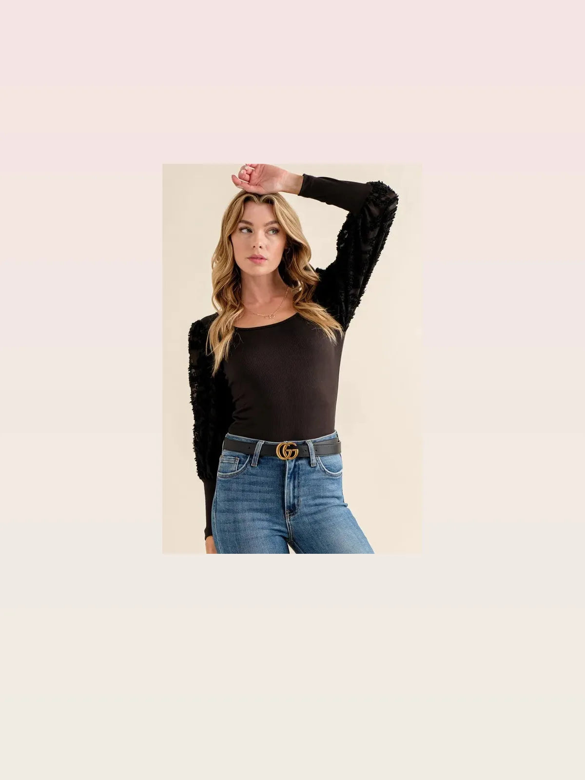 Chic Textured Puff Sleeve Bodysuit — styled showcase — Livostyle