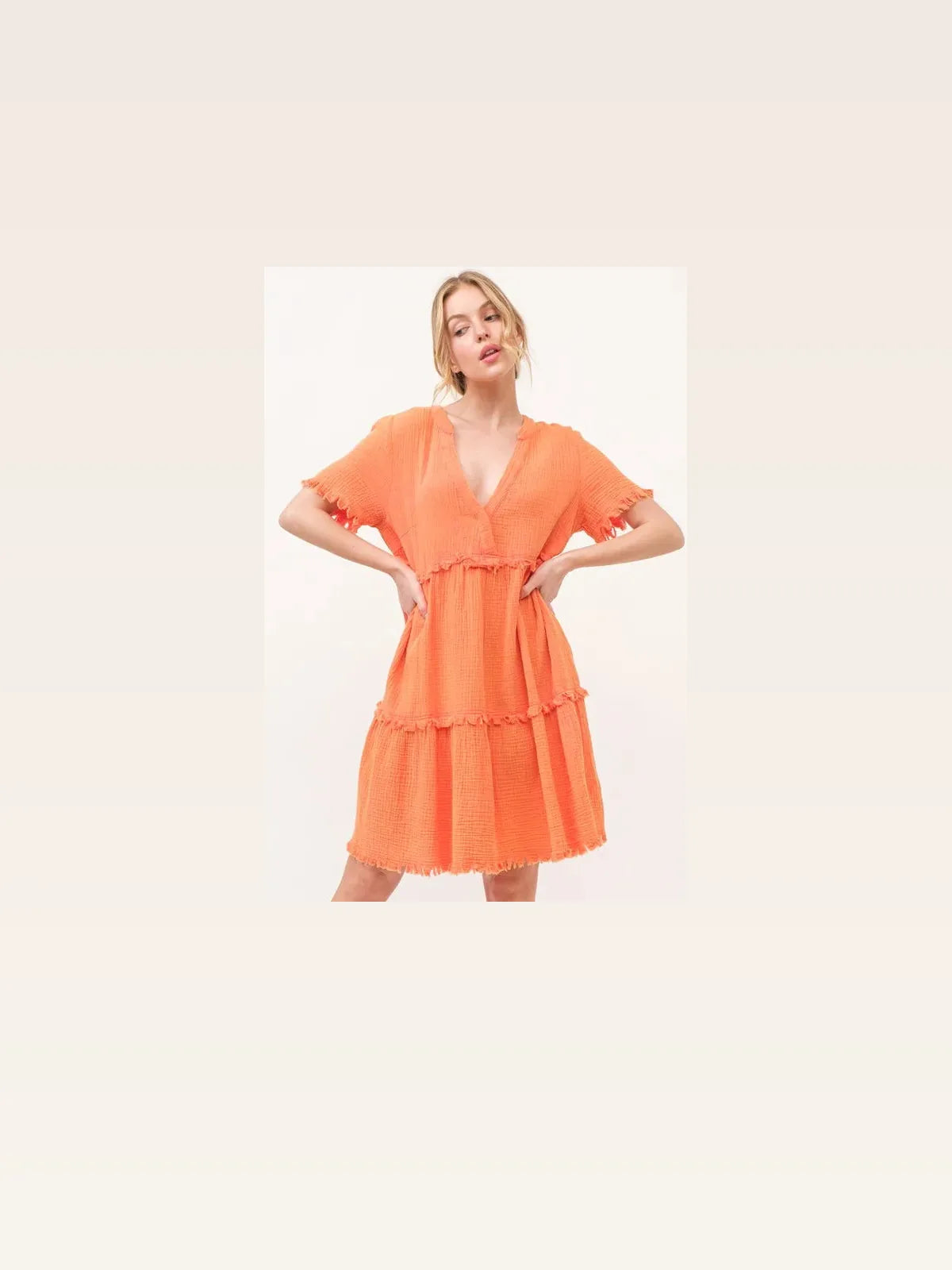 Stylish Washed Frayed Tiered Dress for Chic Casual Look — styled showcase — Livostyle