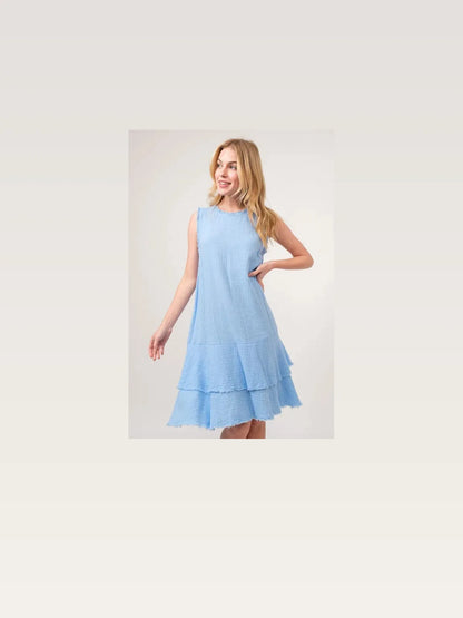 Bohemian Chic Washed Fringe Tiered Dress — styled showcase — Livostyle