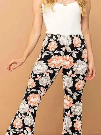 Wrinkle-Free Stretch Bell Bottom Flare Pants — detail view — Livostyle