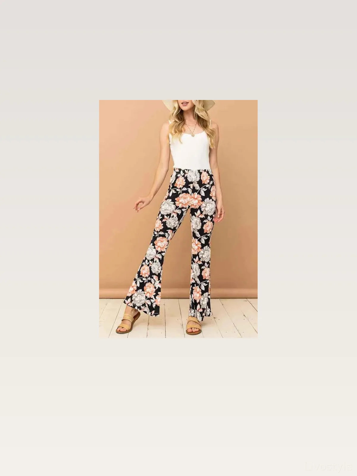 Wrinkle-Free Stretch Bell Bottom Flare Pants — styled showcase — Livostyle