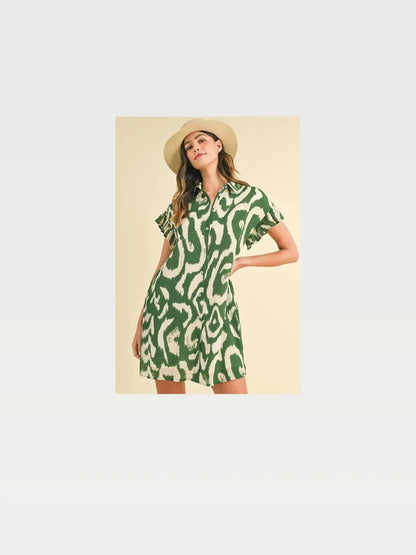 Chic Abstract Mini Dress with Frill Sleeves — styled showcase — Livostyle