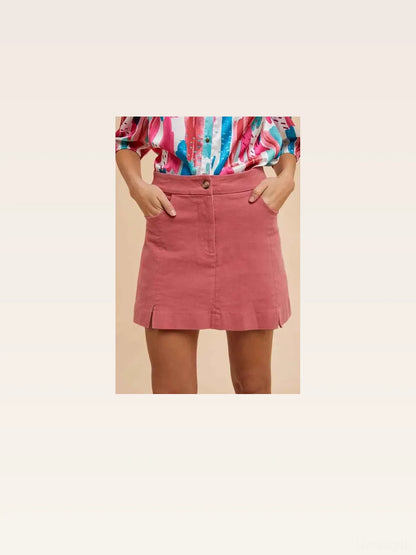 Comfort Stretch Cotton Slit Detailed Mini Skirt — styled showcase — Livostyle