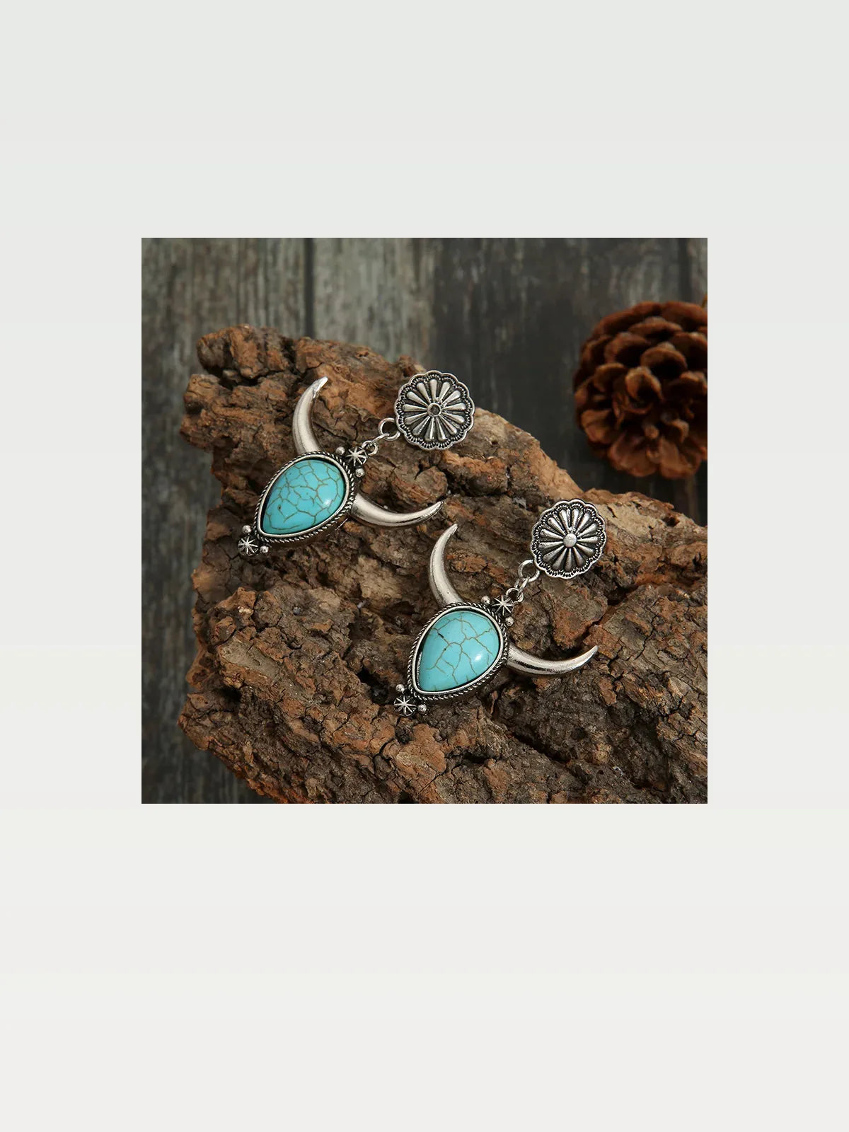 Artificial Turquoise Alloy Cow Head Earrings — styled showcase — Livostyle