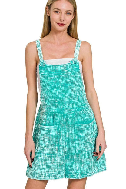Woven Double Gauze Acid Washed Romper — Livostyle