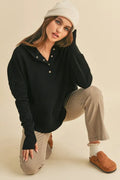 Casual Chic Half Snap Dropped Shoulder Hoodie — Livostyle