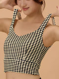 Crisscross Back Houndstooth Active Bra — Livostyle
