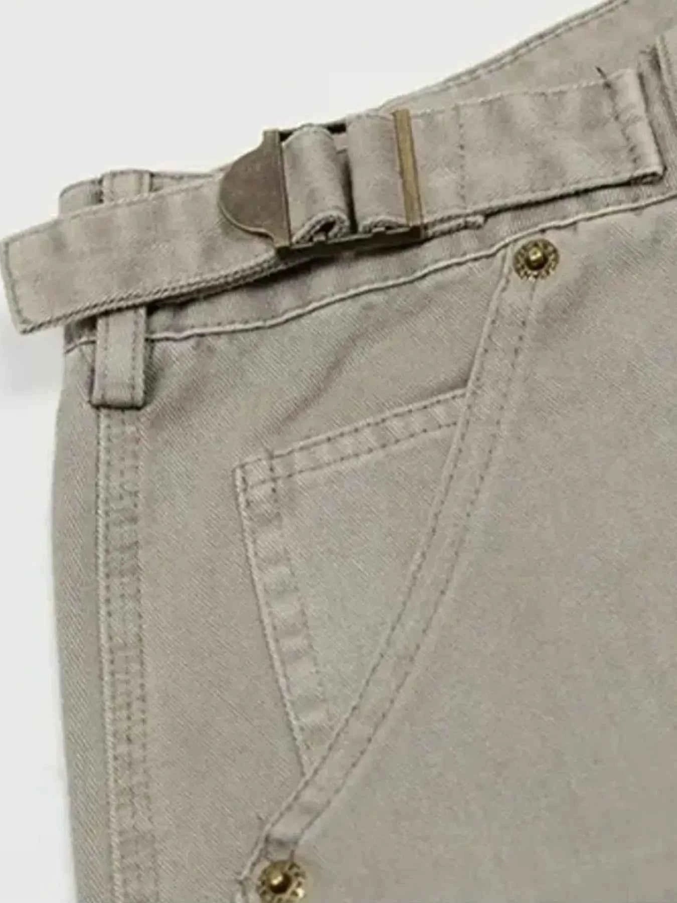 Men's Straight Cargo Pants with Multiple Pockets