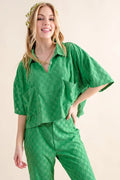 Chic Brushed Texture Checkerboard Casual Top with Pockets — Livostyle