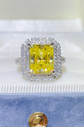2 Carat Moissanite 925 Sterling Silver Ring — Rectangle-Cut Yellow — Livostyle