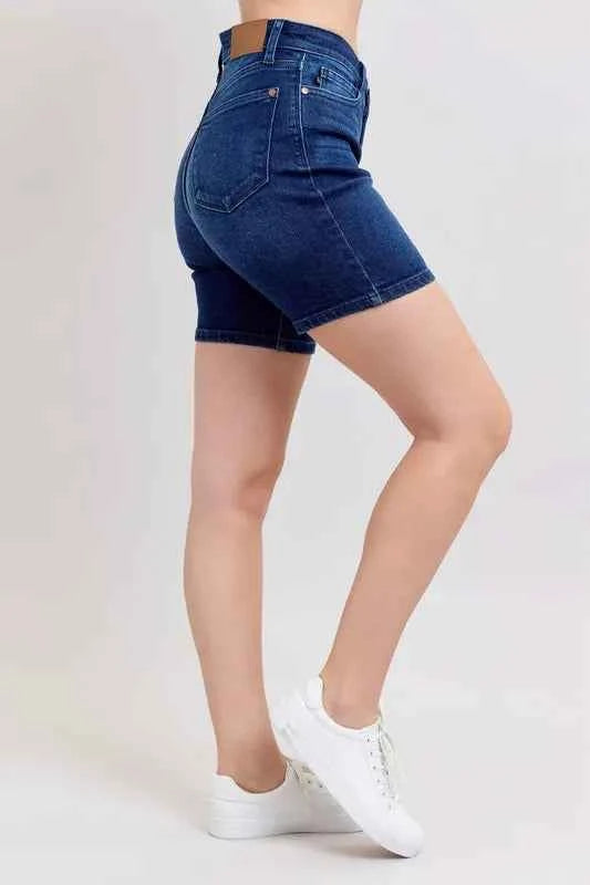Judy Blue Full Size High Waist V-Front Bermuda Plus Size