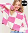Chic Colorblock Checkered Sweater - Cozy & Versatile — Livostyle