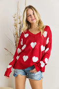 Charming Heart V-Neck Knit Top — Livostyle